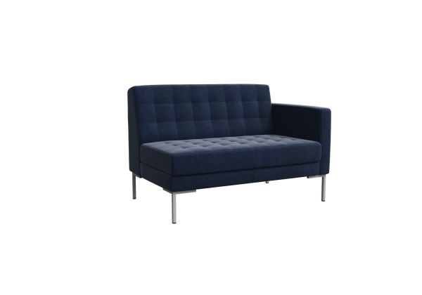 Секция с подлокотником двухместная FR-SP-02 (L) (Kardif 028/Металл Серый)