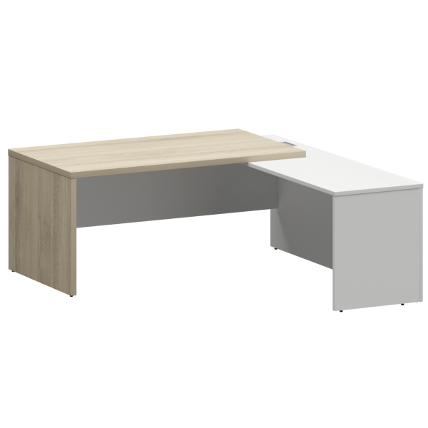 Стол руководителя правый Кортез KZP-18R 1800x2000x750 (Кронберг/Белый)