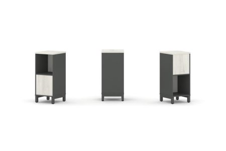 Набор стеллажа 2-х сторонний, 2 яруса SN.NSD-211 (387х400х881) (Антрацит/Дуб Наварра/Металл Антрацит)