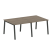 Стол для переговоров (2 столешницы) на А-образном м/к Metal System Style БА.ПРГ-2.1 2000x1235x750 (Дуб наварра/Серый металл)
