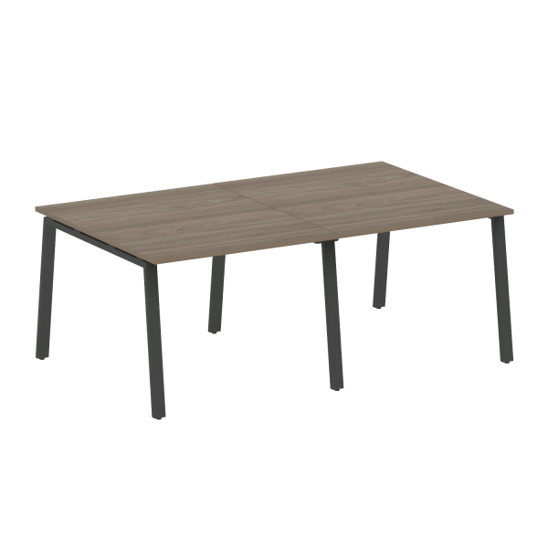 Стол для переговоров (2 столешницы) на А-образном м/к Metal System Style БА.ПРГ-2.1 2000x1235x750 (Вяз/Антрацит металл)