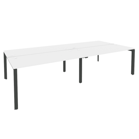 Рабочая станция на П-образном м/к Onix O.MP-D.RS-4.4.7 3160x1475x750 (Белый Бриллиант/Черный металл)