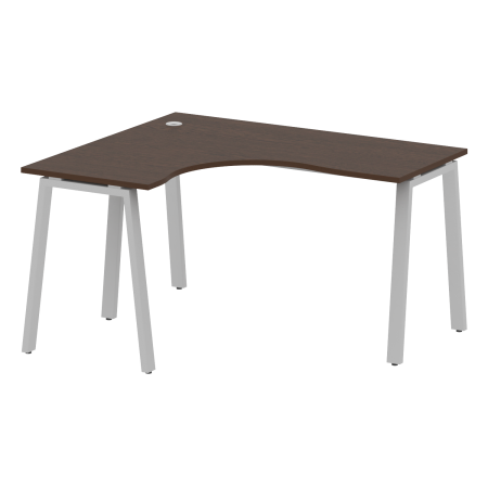 Стол криволинейный левый Metal System Style БА.СА-3 Л 1400x1200x750 (Венге Цаво/Серый металл)