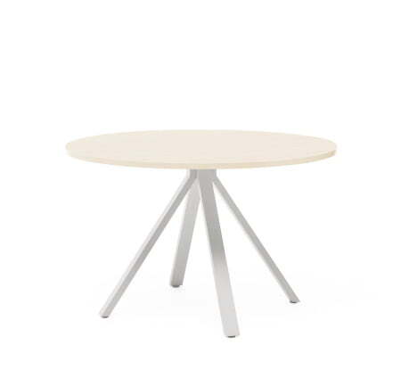 FERMO METAL Стол для переговоров D120 (Дуб Светлый/Белый металл)