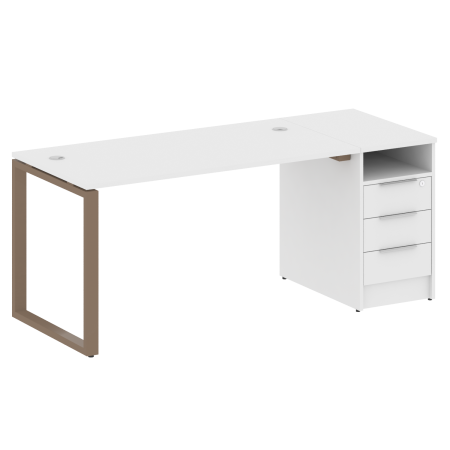Рабочая станция Metal System Style БО.РС-СТП1.3 1812x720x750 (Белый/Мокко металл)