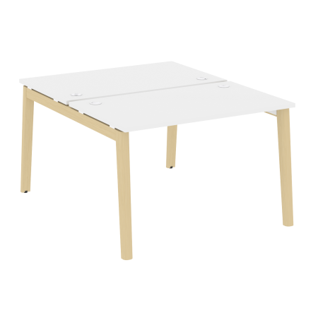 Рабочая станция на деревянных опорах Onix Wood OW.D.RS-2.2.7 1180x1475x750 (Белый Бриллиант/Дуб Светлый)