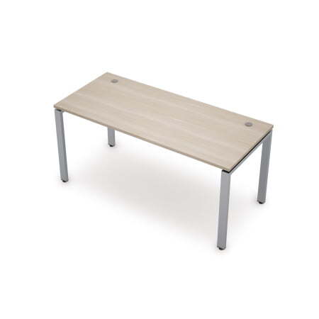6М.677 Стол прямолинейный (1000x700x750) (Шамони светлый/Алюминий матовый)