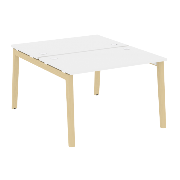 Рабочая станция на деревянных опорах Onix Wood OW.D.RS-2.2.7 1180x1475x750 (Белый Бриллиант/Дуб Светлый)