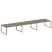 Переговорный стол 3 столешницы Metal System Style БО.ПРГ-3.5 5400x1235x750 (Дуб Наварра/Серый металл)