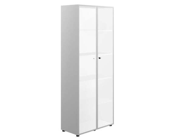 Шкаф высокий 2-дв. стекло мокка рама хром X7 IDEV86S K С 850x450x2140 (Стекло)