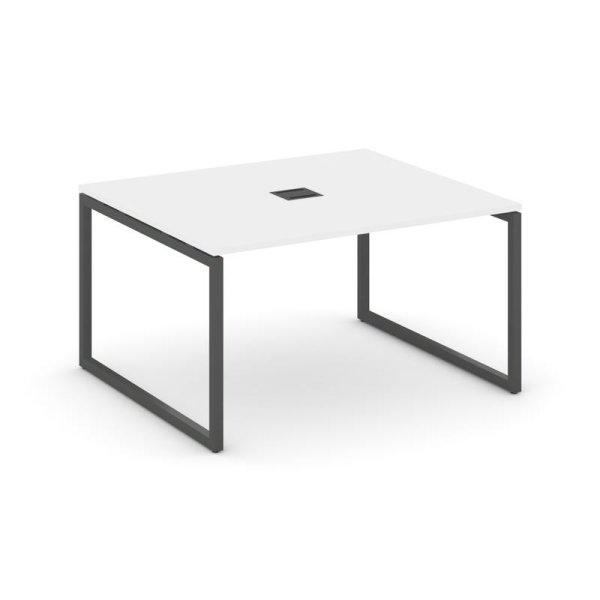 Стол переговорный SN-4O.SPRG-033 (1380х1180х750) (Белый/Металл Антрацит)