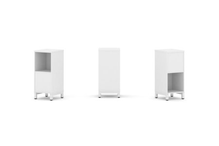 Набор стеллажа 2-х сторонний, 2 яруса SN.NSD-211 (387х400х881) (Белый/Металл Белый)