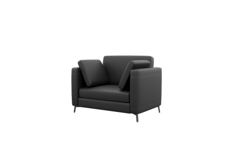Диван одноместный BRS-1 (Nappa 999/Металл Черный)