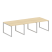 Переговорный стол 3 столешницы Metal System Style БО.ПРГ-3.1 3000x1235x750 (Дуб Наварра/Серый металл)