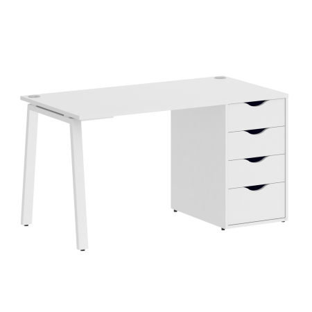 Стол письменный VR.SP-3-138.4.A 1380x720x750 (Белый Бриллиант/Белый Металл)