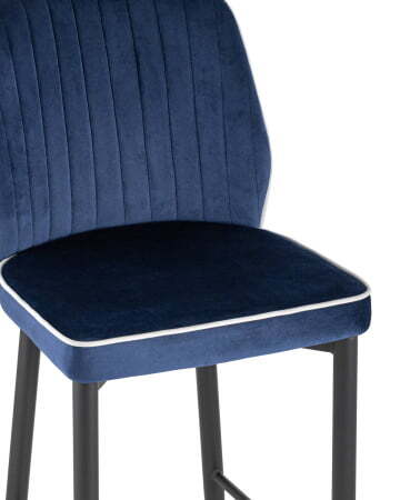Стул полубарный Лоренс велюр синий (Стул полубарный Лоренс синий)