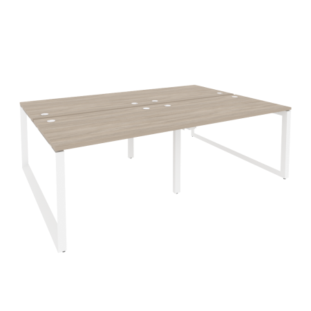 Рабочая станция на О-образном м/к Onix O.MO-D.RS-4.2.8 2360x1635x750 (Дуб Аттик/Белый Металл)