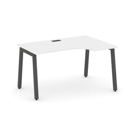 Стол рабочий эргономичный SN-5A.SPA-001(R) (1380х600/980х750) (Белый/Металл Антрацит)