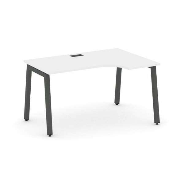 Стол рабочий эргономичный SN-5A.SPA-011(R) (1380х700/980х750) (Белый/Металл Антрацит)
