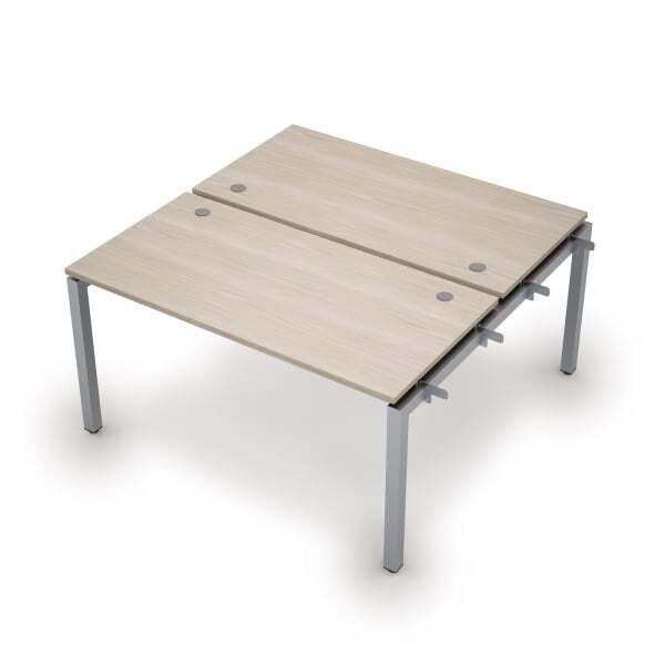 6МБН.5279 Бенч-система на 2 рабочих места, начальный модуль (1400x1435x750) (Шамони светлый/Алюминий матовый)