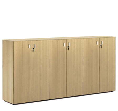 EXE Шкаф средний на 6 дверей H120 (Дуб Светлый/Хром)