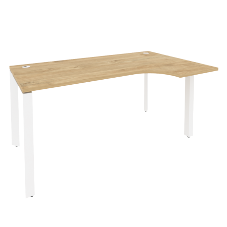 Стол эргономичный правый на П-образном м/к Onix O.MP-SA-1R 1580x980x750 (Тиквуд Светлый/Белый Металл)