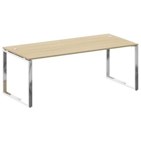 Стол рабочий руководителя на О-обр. м/к 2000x900x750 (Акация Лорка/Нерж. Сталь)