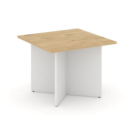 Стол переговорный квадратный SN-D.SPRG-003 (980х980х750) (Тиквуд Светлый/Белый)