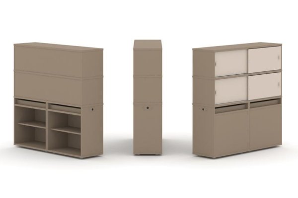 Тумба двойная + высокая надставка ES.NB.2V-2 (1500х410х1520) (Латте/Капучино)