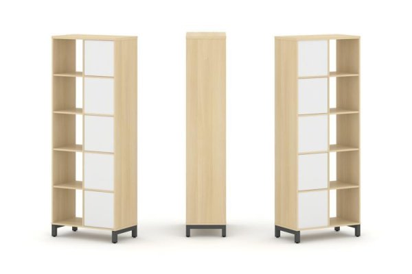 Набор стеллажа 2-х сторонний, 5 ярусов SN.NSD-521 (754х400х1982) (Акация Лорка/Белый/Металл Антрацит)