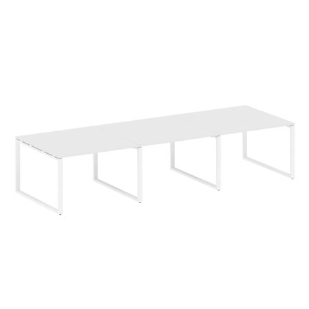 Переговорный стол 3 столешницы Metal System Style БО.ПРГ-3.2 3600x1235x750 (Белый/Белый металл)