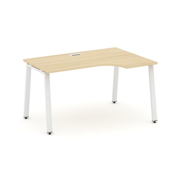 Стол рабочий эргономичный SN-6A.SPA-011(R) (1380х700/980х750) (Акация Лорка/Металл Белый)