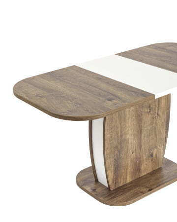 Стол Barrel 110-145*70 дуб Ка/белый (Стол обеденный BARREL темное дерево)