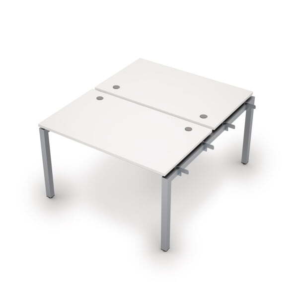 6МБН.5278 Бенч-система на 2 рабочих места, начальный модуль (1200x1435x750) (Белый/Алюминий матовый)