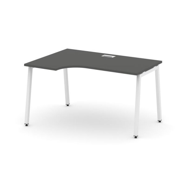 Стол рабочий эргономичный SN-4A.SPA-021(L) (1380х800/980х750) (Антрацит/Металл Белый)