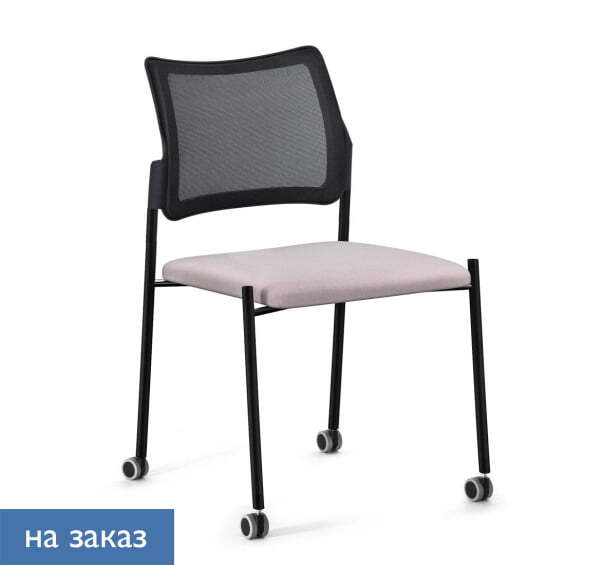 PINKO Mesh_black Кресло на колёсах без подлокотников (Черный/Серый/Черный)