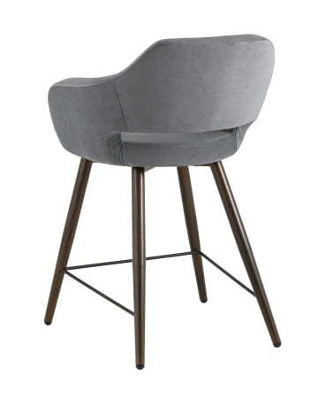 Стул полубарный Саймон велюр тёмно-серый (Стул полубарный Саймон темно-серый)
