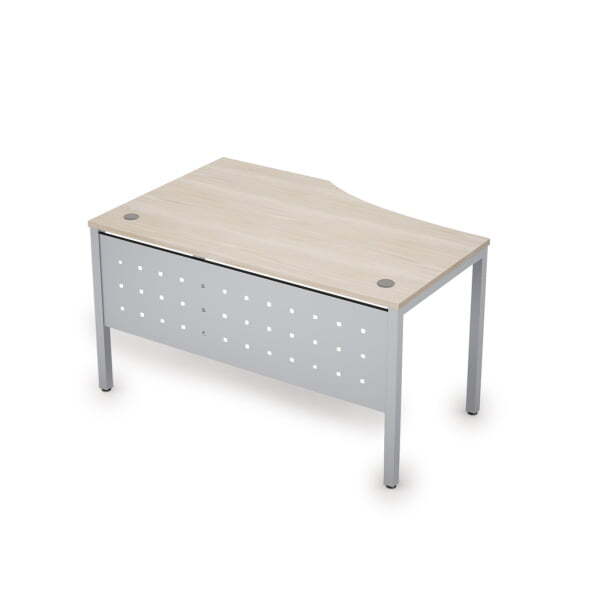 6МК.023 Стол криволинейн.прав. (1400x900x750) (Шамони светлый/Алюминий матовый)