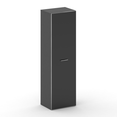 Гардероб узкий универсальный Cross CR.GB-102 white (600x460x2000) (Базальт UM-Лакобель Черный)