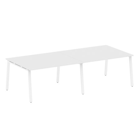 Стол для переговоров (2 столешницы) на А-образном м/к Metal System Style БА.ПРГ-2.3 2800x1235x750 (Белый/Белый металл)
