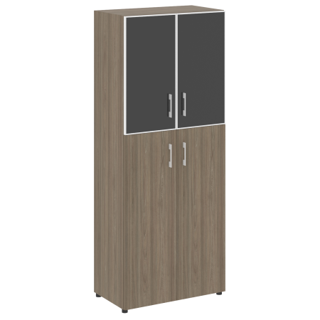 Шкаф для документов со стеклом черным LT.ST-1.7 R Black (Вяз Благородный)