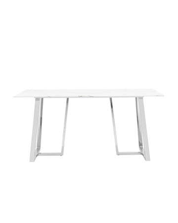 Стол обеденный Даллас 160*90 белый стеклянный (Стол обеденный Даллас белый)