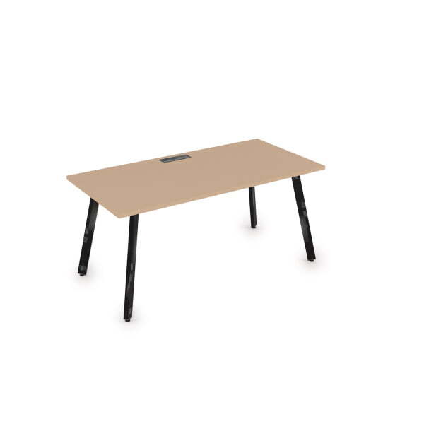 10СР.089 Стол рабочий, прямолинейный (1400x800x750) (MokkoЧерный глянец)