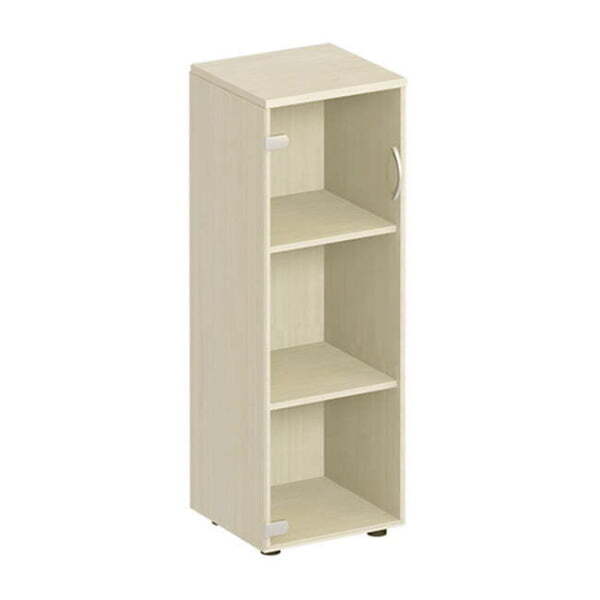 Шкаф для документов средний узкий с прозрачным стеклом Комфорт МП2 К 358 400x380x1230 (Дуб шамони светлый)