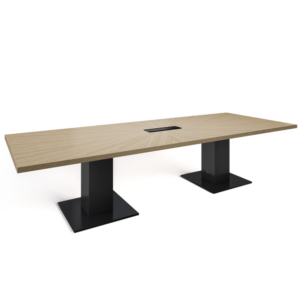 RENZ/TESLA Стол для переговоров L320 (Светлый эвкалипт/Черный)