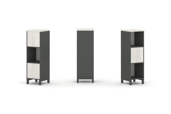 Набор стеллажа 2-х сторонний, 3 яруса SN.NSD-311 (387х400х1248) (Антрацит/Дуб Наварра/Металл Антрацит)