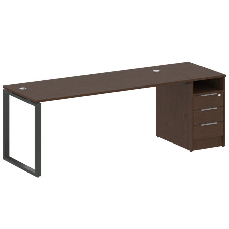 Рабочая станция Metal System Style БО.РС-СТП-1.5 2212x720x750 (Венге Цаво/Антрацит металл)