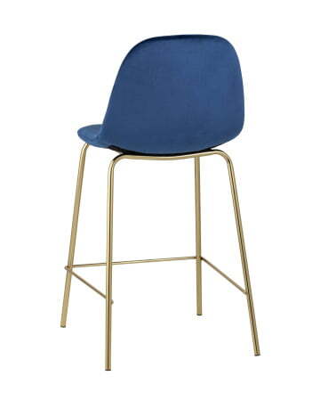 Стул полубарный Валенсия велюр синий золотые ножки (Стул полубарный Валенсия синий)