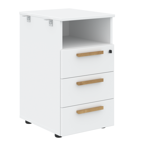 Тумба приставная Forta FLC-3D.1 408x733x504 (Белый премиум)