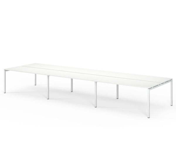 TOUR LIGHT Бенч-система 6 рабочих мест 480x143 (Белый/Белый металл)